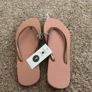 Rose Gold Flip Flops
